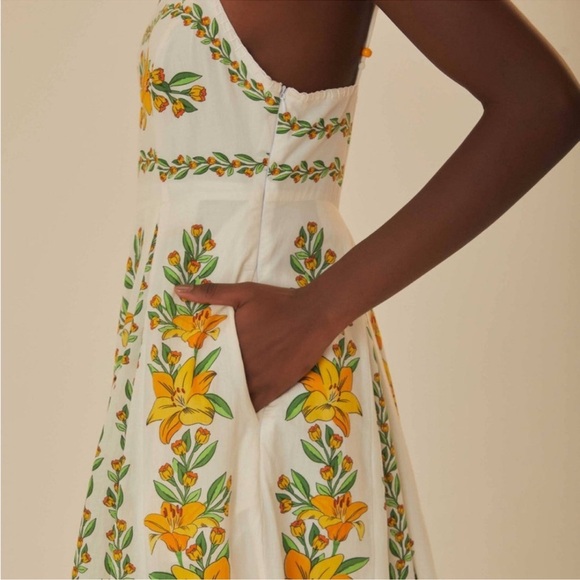 NWOT FARM Rio Off-White Tropical Lightness Floral Sleeveless sundress Maxi sz S - Picture 4 of 14